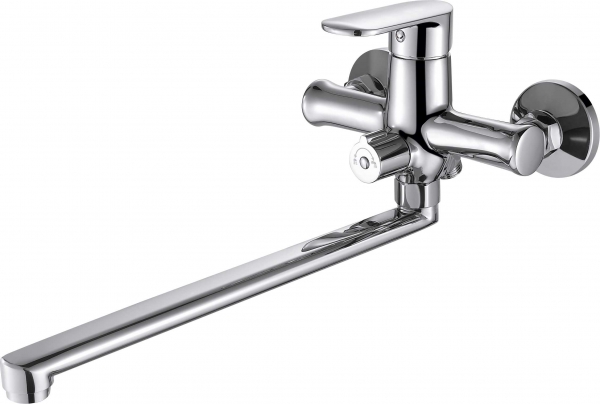 Смеситель для ванны Bravat Opal длинный излив, универсальный, хром (F6125183CP-02L-RUS)