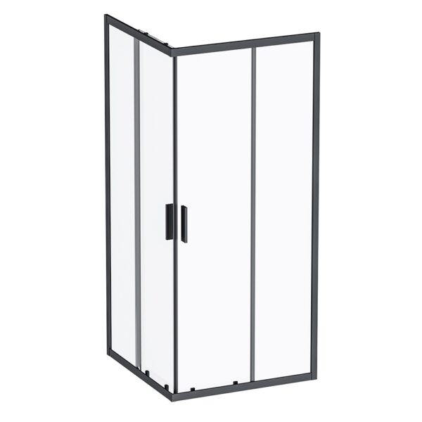 W93G-403-090BT Душевое ограждение Gem S Square Slide 90x90 стекло прозрачное, профиль черный матовый