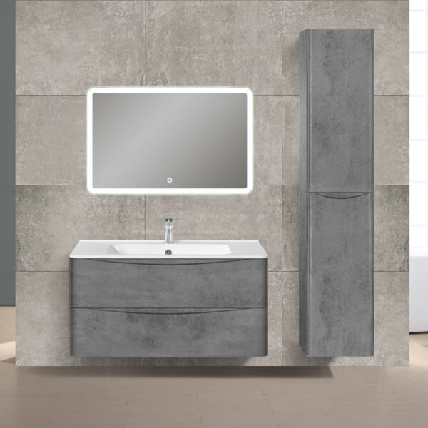 База под раковину Paola 1000 подвесная, 2 выкатных ящика soft close, Beton