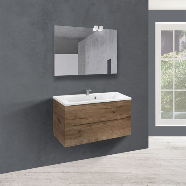 База под раковину Mia 900 подвесная, 2 выкатных ящика soft close, V.Oak