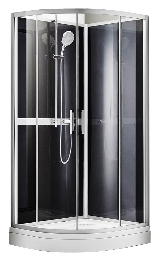 Душевая кабина AZARIO DENVER 900х900х2000 прозрачное стекло 4 мм. Easy Clean, задняя панель черная,
