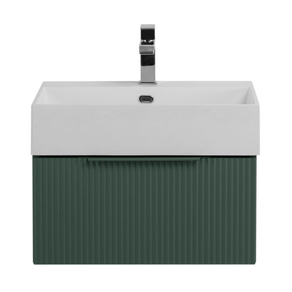 Тумба с раковиной подвесная и одним выдвижным ящиком CEZARES PREMIUM 50 Plisse Verde opaco, раковина